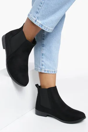 Boohoo Botas Chelsea Planas De Ante Sintético