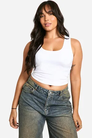Boohoo Top Sin Mangas Plus De Algodón Con Tirantes Anchos