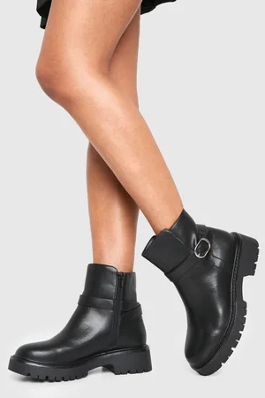 Boohoo Botas Chelsea De Holgura Ancha Gruesas Con Hebilla