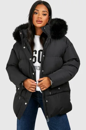 Boohoo Parka Con Ribete De Pelo Sintético