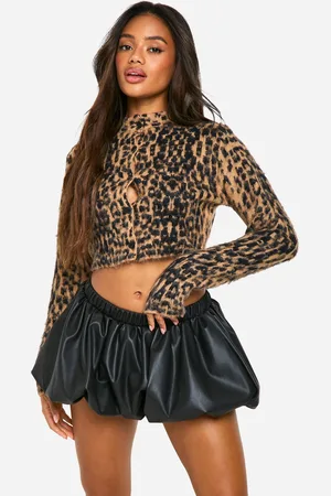 Boohoo Minifalda De Cuero Sintético Con Bolas