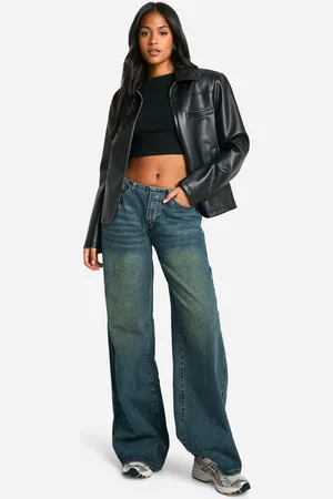 Boohoo Vaqueros Tall De Pernera Ancha Y Tiro Bajo