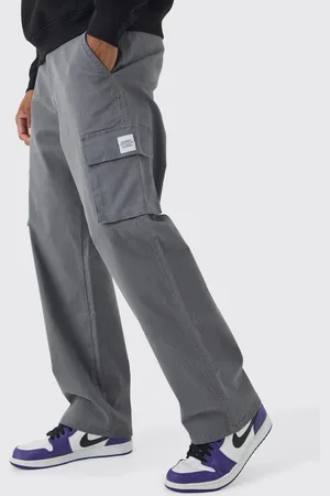 Boohoo Pantalón Holgado Cargo De Tela Con Cintura Fija Y Etiqueta