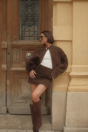 Boohoo Minifalda Efecto Ante