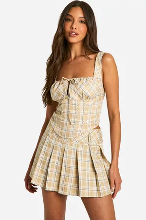 Boohoo Minifalda Plisada De Cuadros