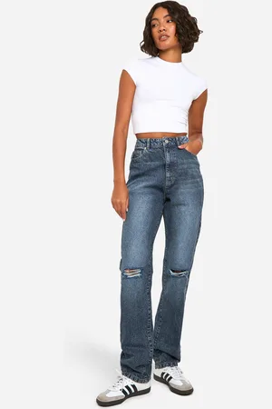 Boohoo Vaqueros Tall Básicos De Tiro Alto Y Pernera Recta