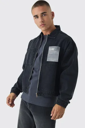 Boohoo Chaqueta Vaquera Recta Con Etiqueta De Tela