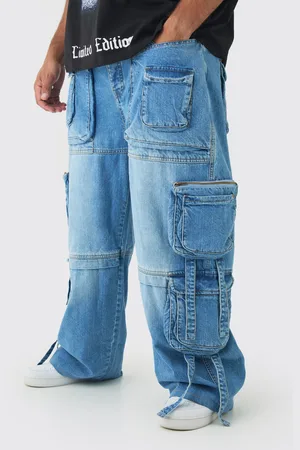 Boohoo Vaqueros Plus Holgados Sin Tratar Con Multibolsillos Cargo