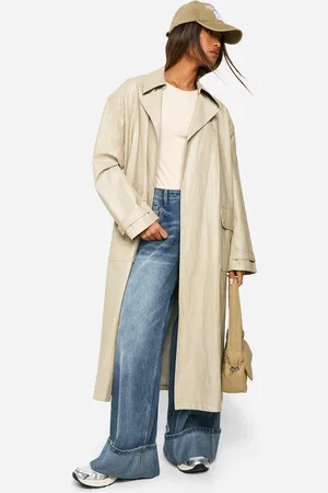 Boohoo Gabardina Efecto Vintage De Cuero Sintético