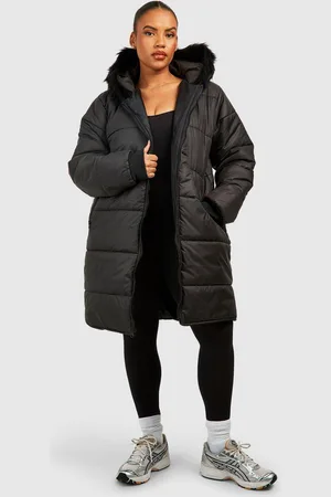 Boohoo Parka Plus Con Ribete De Pelo Sintético