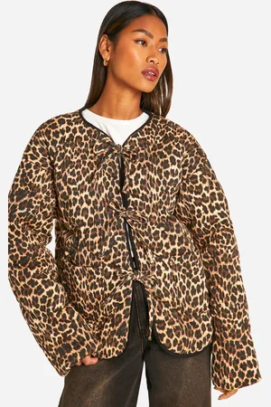Boohoo Chaqueta Acolchada Con Atadura Y Estampado De Leopardo