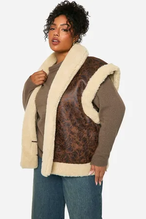 Boohoo Chaleco Plus Oversize De Borreguito Sintético