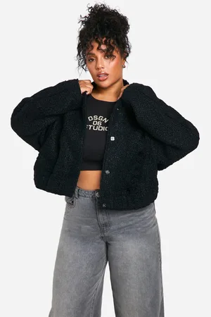Boohoo Chaqueta Plus Bomber De Tejido Bouclé