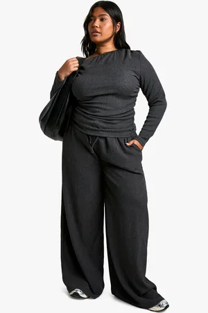 Boohoo Pantalón Plus Texturizado Con Cordón En La Cintura