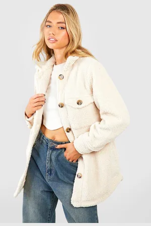 Boohoo Camisa Chaqueta De Pelo Sintético Con Botones