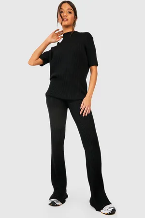Boohoo Conjunto De Pantalón De Pernera Ancha Y Túnica De Punto Y Canalé