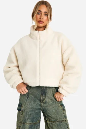 Boohoo Chaqueta Bomber Recta De Borreguito Sintético