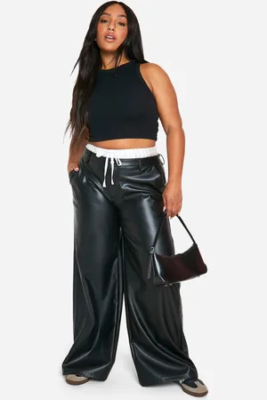 Boohoo Pantalón Plus Bóxer De Raso Con Pernera Ancha Y Cintura Elástica