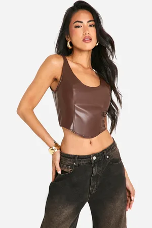 Boohoo Corsé De Cuero Sintético Con Escote En U Y Detalle De Costuras