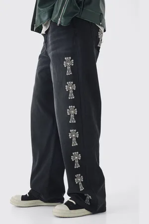 Boohoo Vaqueros Tall Anchos Sin Tratar Con Adornos