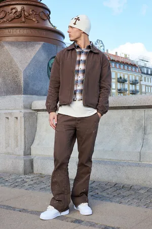 Boohoo Pantalón De Campana Holgado Con Salpicaduras De Pintura
