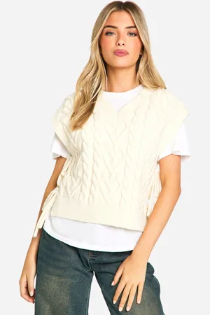 Boohoo Chaleco De Punto Suave En Ochos Con Atadura