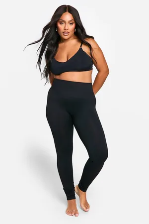 Boohoo Leggings Plus De Canalé Sin Costuras Con Control De Barriga