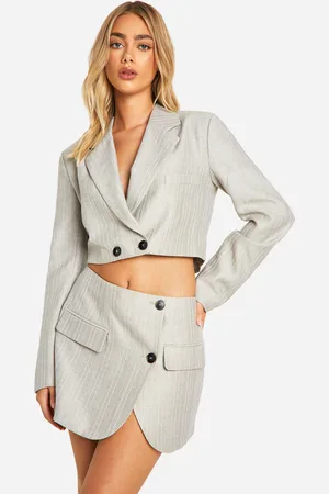 Boohoo Minifalda Cruzada Premium De Raya Diplomática