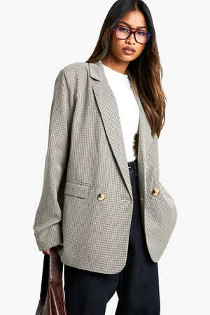 Boohoo Americana De Cuadros Mini Con Botonadura Doble
