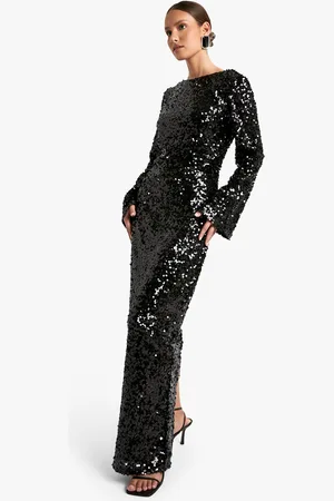 Boohoo Vestido Maxi De Lentejuelas Con Espalda En U
