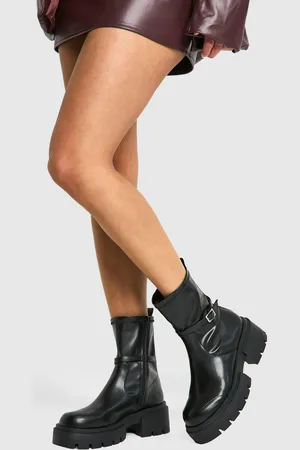 Boohoo Botas Chelsea Gruesas Con Hebilla