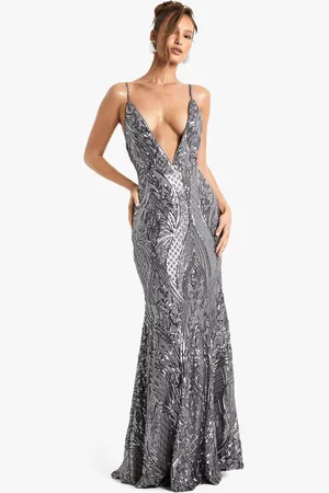 Boohoo Vestido Maxi De Tirantes Con Escote Pronunciado