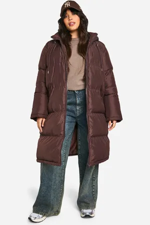 Boohoo Abrigo Plus Acolchado Con Capucha