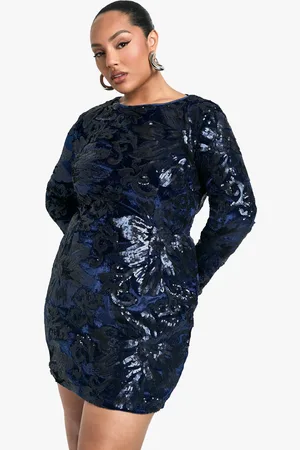 Boohoo Vestido Plus Ajustado De Terciopelo