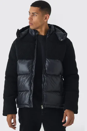 Boohoo Chaqueta Acolchada De Brillo Intenso Y Borreguito