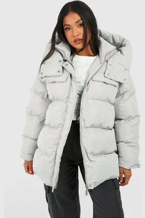 Boohoo Chaqueta Petite Acolchada Oversize Con Bolsillos