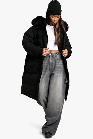 Boohoo Parka Premium Con Ribete De Pelo Sintético