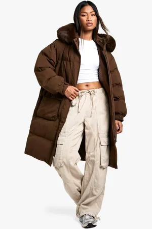Boohoo Parka Premium Con Ribete De Pelo Sintético