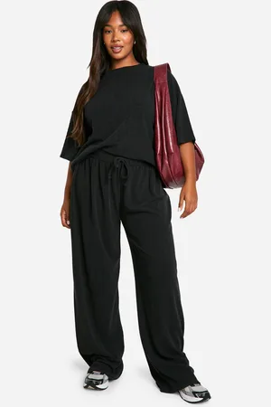 Boohoo Conjunto Coordinado Plus De Pantalón De Pernera Ancha Y Camiseta