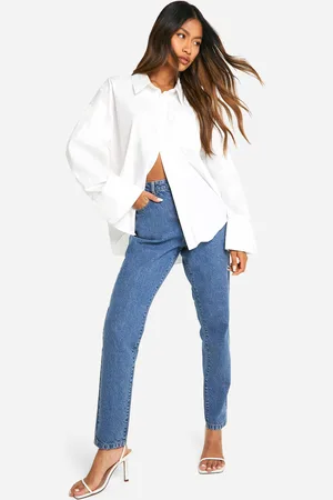 Boohoo Vaqueros Mom Básicos De Tiro Alto Ajustados