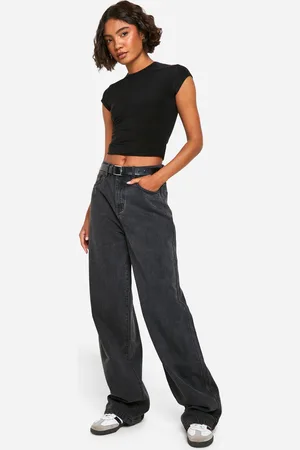 Boohoo Vaqueros Tall Básicos De Tiro Alto Y Pernera Ancha