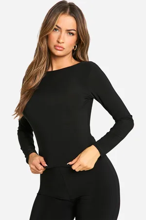 Boohoo Top De Manga Larga Con Escote Barco