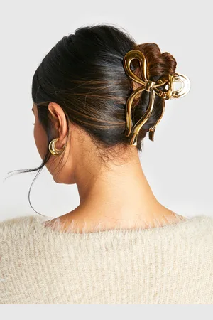 Boohoo Pinza De Cangrejo Para El Pelo Dorada Con Lazo