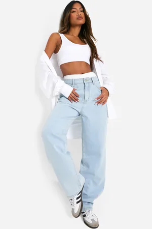 Boohoo Vaqueros Boyfriend Básicos De Tiro Alto