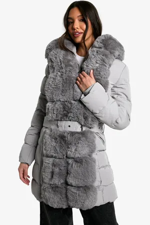 Boohoo Parka Premium Con Ribete De Pelo Sintético