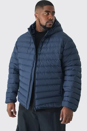 Boohoo Chaqueta Plus Acolchada Azul Marino Con Capucha Y Cremallera