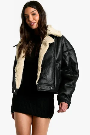 Boohoo Chaqueta De Aviador Con Forro De Borreguito