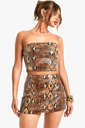 Boohoo Minifalda De Lentejuelas Con Estampado De Serpiente