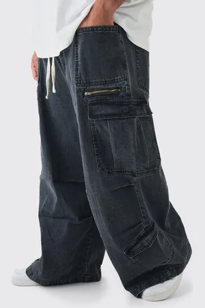 Boohoo Vaqueros Plus Cargo Bombachos Con Lavado De Ácido Y Cintura Elástica