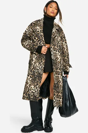 Boohoo Gabardina Con Estampado De Leopardo